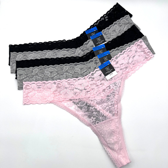 I.N.C. INTERNATIONAL CONCEPTS WOMENS LACE THONG UNDERWEAR MULTI COLOR 5 PACK XL - Picture 1 of 7